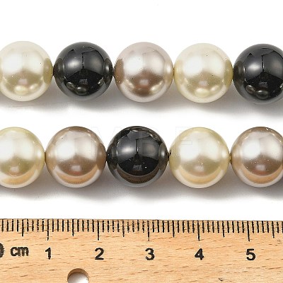 Round Shell Pearl Beads Strands BSHE-XCP0001-26B-1