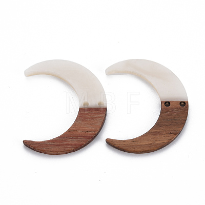 2-Hole Resin & Walnut Wood Buttons RESI-S389-080-B03-1