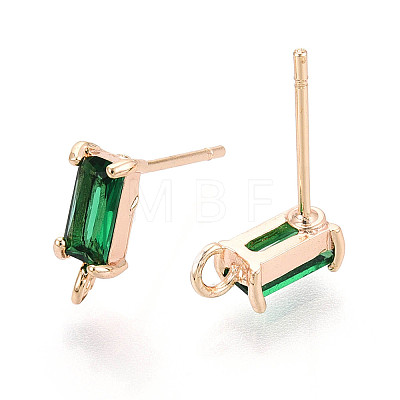 Brass Stud Earring Findings X-KK-T038-492A-1