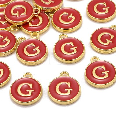 Golden Plated Alloy Enamel Charms ENAM-S118-03G-1