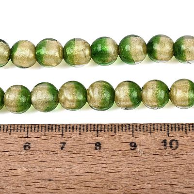 Handmade Lampwork with Gold Powder Beads Strands LAMP-N037-06A-04-1