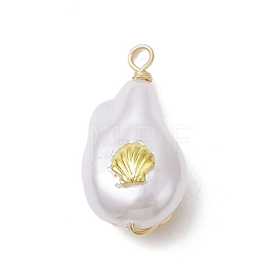 ABS Plastic Imitation Pearl Pendants PALLOY-JF02601-01-1