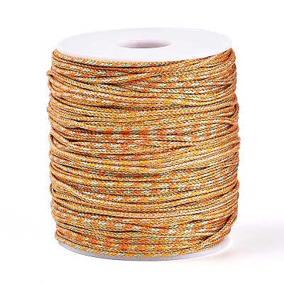 100M Segment Dyed Round Nylon & PET & Polyester Metallic Braided Cord OCOR-N009-01D-1