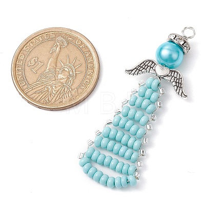 Beaded Angel Charms PALLOY-MZ00441-03-1