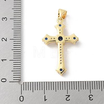 Brass Micro Pave Cubic Zirconia Pendants KK-P294-07G-1