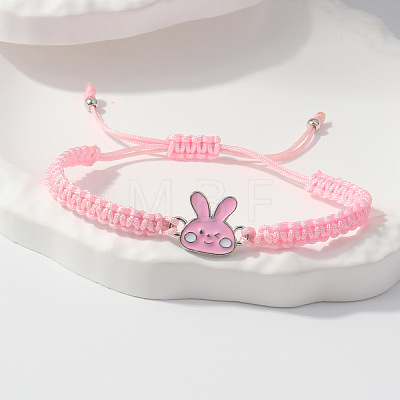 Easter Adjustable Alloy Enamel Link Polyester Cord Braided Bracelets WGB2890-02-1