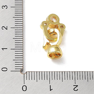 Rack Plating Brass Pave Clear Cubic Zirconia Fold Over Clasps KK-Q797-01-1