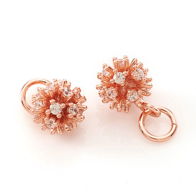 Brass Micro Pave Cubic Zirconia Charms KK-I672-19-1