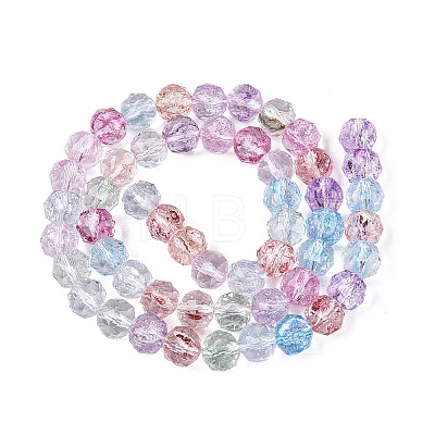 Crackle Transparent Glass Beads Strands GLAA-N063-8mm-M-1