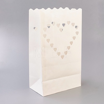 Hollow Candle Paper Bag CARB-WH0007-01-1