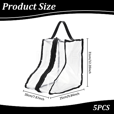 Clear PVC Plastic Shoes Storage Zipper Bags with Handles ABAG-WH0045-71A-1