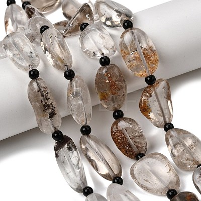 Natural Lodolite Quartz Beads Strands G-F820-M01-02-1