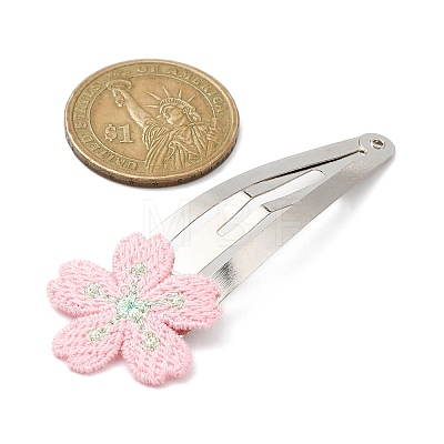 Polyester Embroidered Flower Snap Hair Clips PHAR-JH00095-1
