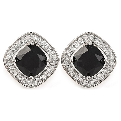 Cubic Zirconia Rhombus Stud Earrings EJEW-I304-15P-02-1