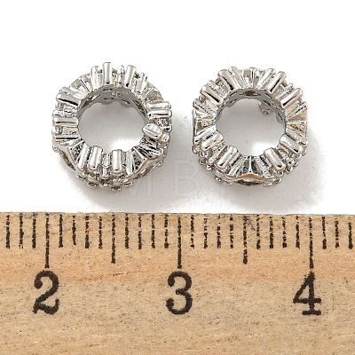 Rack Plating Brass Micro Pave Clear Cubic Zirconia European Beads KK-L215-012P-1