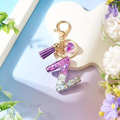 Alloy Resin Heart Keychains KEYC-TADJ0002-01G-Z-1