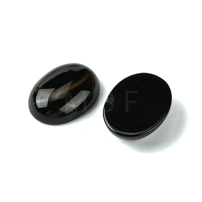 Natural Black Agate Cabochons G-L601-03B-02-1