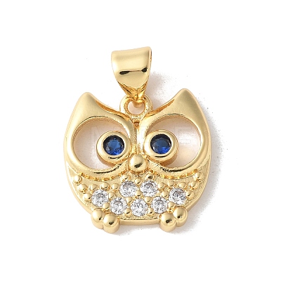 Brass Micro Pave Cubic Zirconia Pendants KK-A252-23G-1