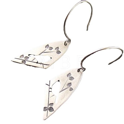 Hollow Bird with Branch Alloy Dangle Earrings FS-WG930CF-01-1