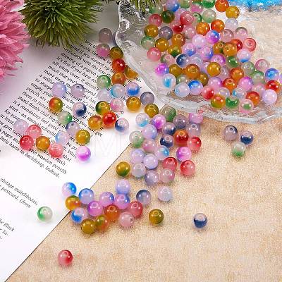 200Pcs 10 Colors Spray Painted Glass Beads GLAA-SZ0001-79-1