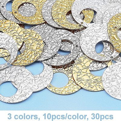 Fingerinspire 30Pcs 3 Colors Environmental Protection Electroplating Brass Pendants KK-FG0001-03-1