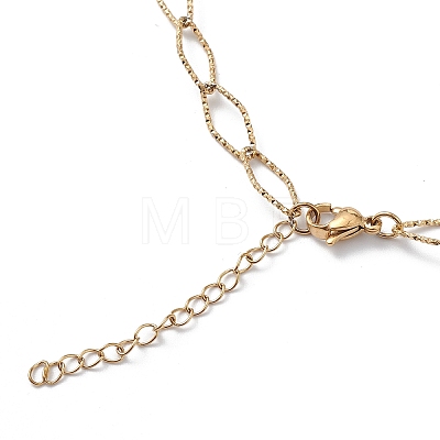 Ion Plating(IP) 304 Stainless Steel Rhombus Link Chain Necklace for Men Women STAS-B039-03G-1