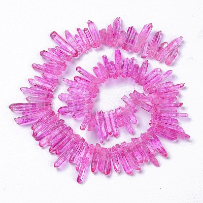 Natural Crackle Quartz Crystal Dyed Beads Strands G-I345-03A-1
