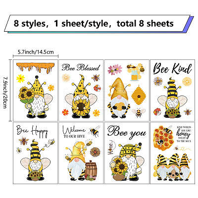 8 Sheets 8 Styles PVC Waterproof Wall Stickers DIY-WH0345-166-1