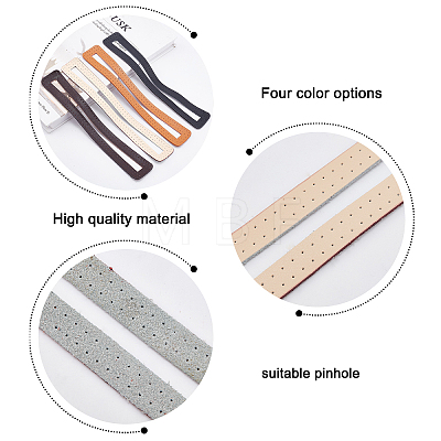 WADORN 4Pcs 4 Colors Leather Frame for Bag Zipper Side Pocket Making DIY-WR0001-78-1