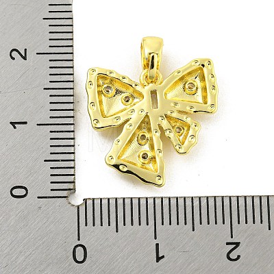 Brass Micro Pave Clear Cubic Zirconia Pendants KK-P263-03A-G-1