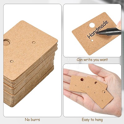 50Pcs Rectangle Kraft Paper Earring Display Card with Hanging Hole CDIS-CJ0001-05-1