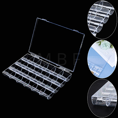 1Pc 24 Grids Plastic Nail Art Jewelry Storage Boxes OBOX-SP0001-01-1