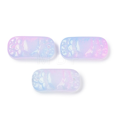 Spray Painted Transparent Glass Connector Charms X1-GLAA-H035-06G-1