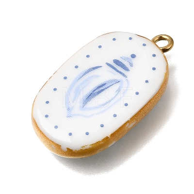Fruit & Floral & Animals Printed Handmade Porcelain Pendants STAS-Z207-01G-01-1