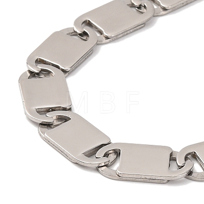 201 Stainless Steel Oval Mariner Link Chain Necklace NJEW-F222-37P-05-1