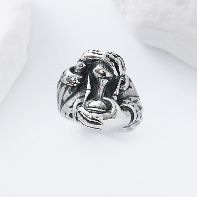 Vintage Punk 304 Stainless Steel Finger Rings LS-YJ4863-5-1