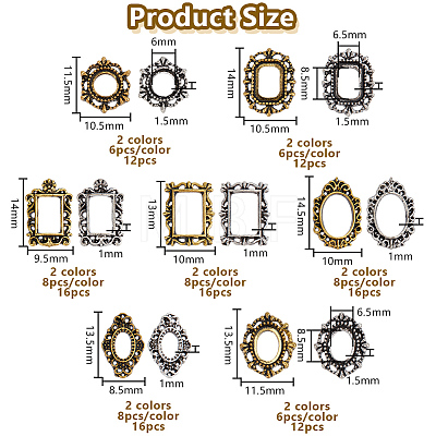 14 Styles Alloy Cabochons MRMJ-OC0004-09-1