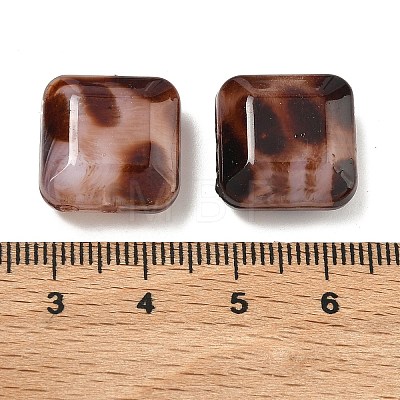 Opaque Acrylic Imitation Leopard Print Beads OACR-B052-03-1