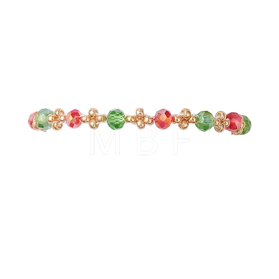 Christmas Handmade Glass Seed & Glass Braided Bead Bracelet BJEW-MZ00249-01-1