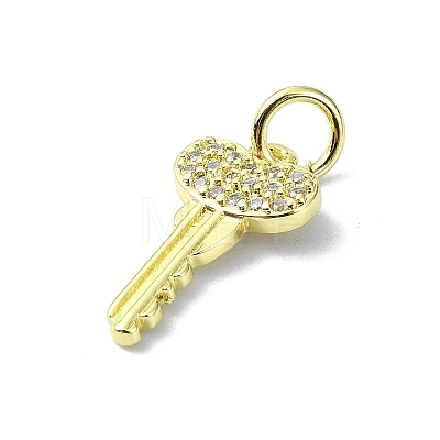 Brass Micro Pave Claer Cubic Zirconia Charms KK-H475-50G-04-1