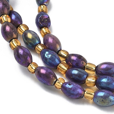 Electroplated Natural Druzy Geode Crystal Beads Strands G-G459-03B-10-1