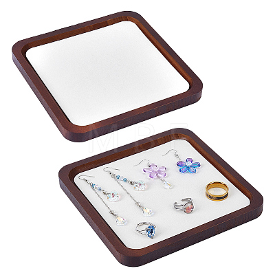 Square Wooden Organizer Display Jewelry Plates ODIS-WH0099-221D-1