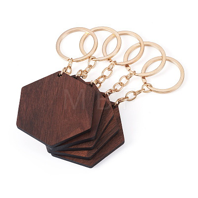 Walnut Wood Pendant Keychains KEYC-TAC0034-06C-1