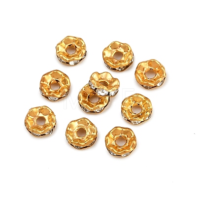 Iron Crystal Rhinestone Spacer Beads RB-A008-6MM-G-1