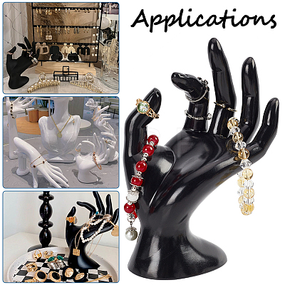 Plastic Mannequin Hand Jewelry Display Holder Stands RDIS-WH0009-013A-WH-1