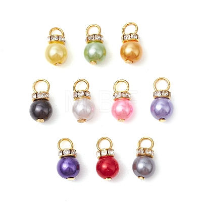 Imitation Pearl Acrylic Charms PALLOY-JF03324-02-1