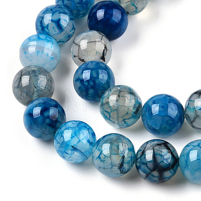 Dyed Natural Dragon Veins Agate Beads Strands X-G-Q462-128C-8mm-1
