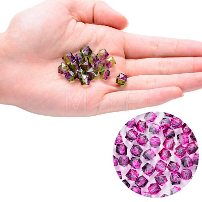 Two Tone Transparent Spray Painted Acrylic Beads X-ACRP-T005-26-M-1