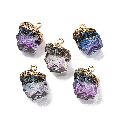 Gradient Color Resin Imitation Gemstone Resin Irregular Pendants RESI-U001-02C-1