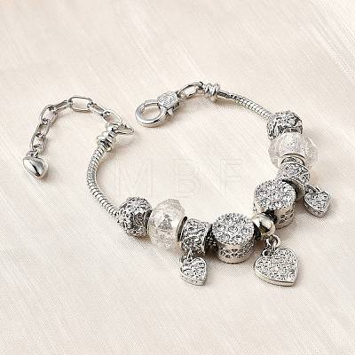 Alloy European Beads Charm Bracelets BJEW-F495-15P-1